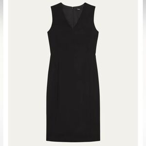 Theory Women’s Slim Midi Sheath Dress Black Wool Cashmere Blend Size 6